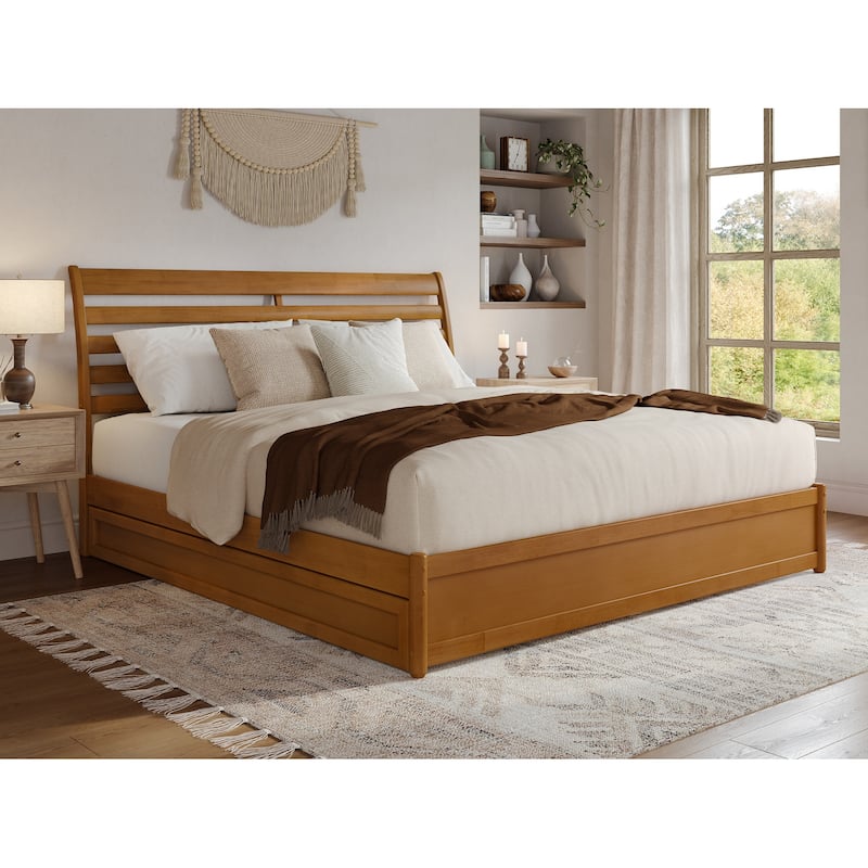 Emelie Platform Bed with Panel Footboard and Twin XL Trundle