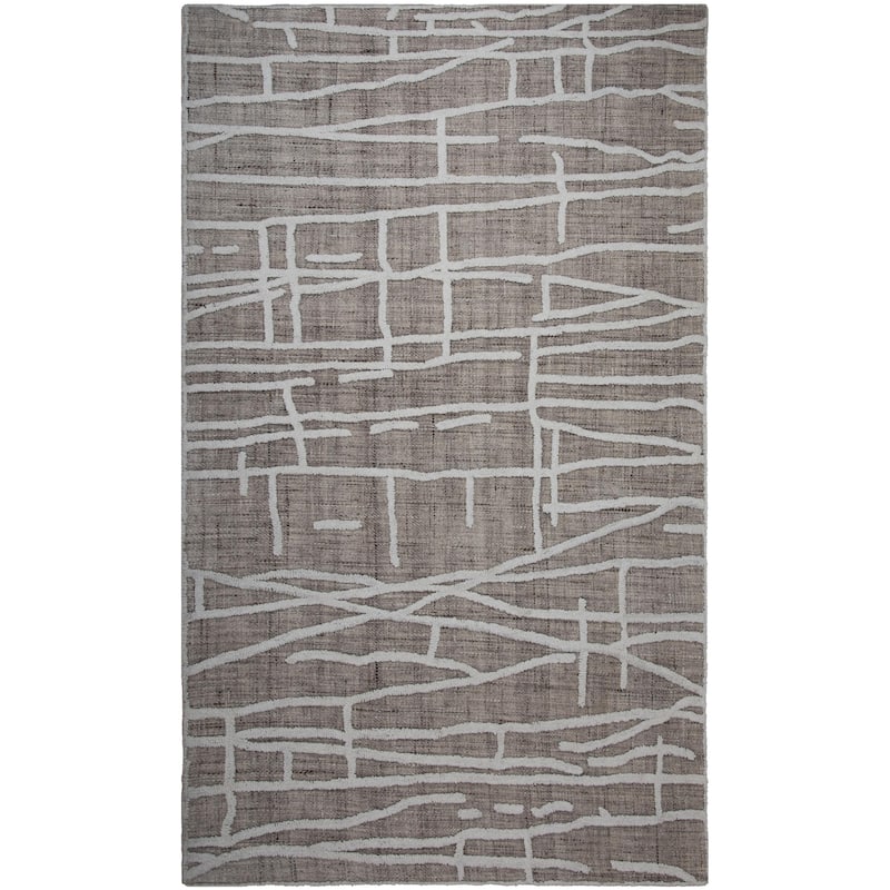 Alora Decor Weston Hand-tufted Abstract Wool Rug - Brown - 5' x 7'6"