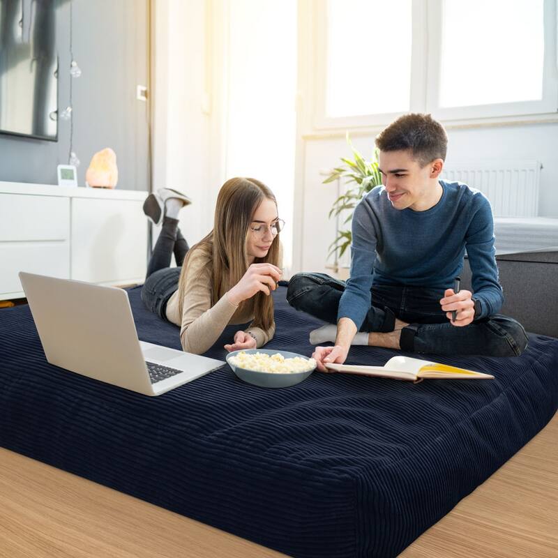 Corduroy Bean Bag Chair, Convertible Chair Folds from Bean Bag to Bed