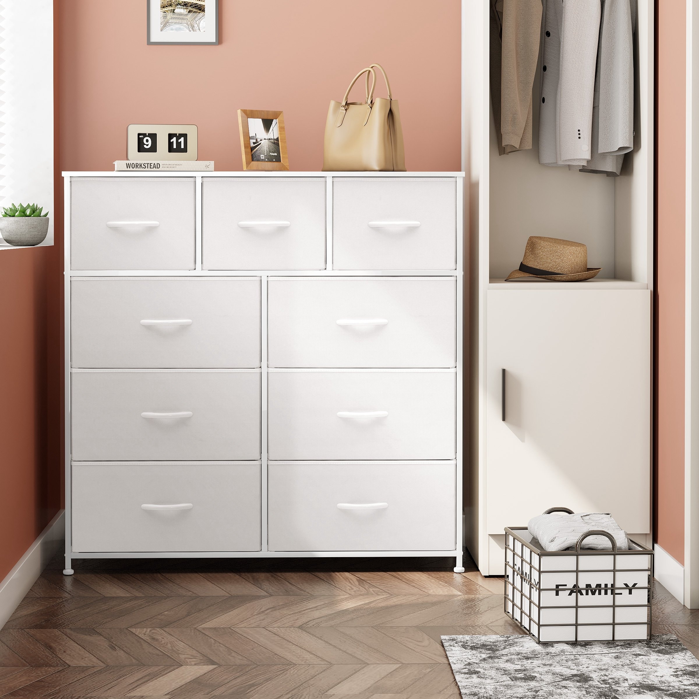 Dresser for Bedroom, 6 Drawer Storage Organizer Tall Wide Dresser for  Bedroom Hallway - Bed Bath & Beyond - 37310824
