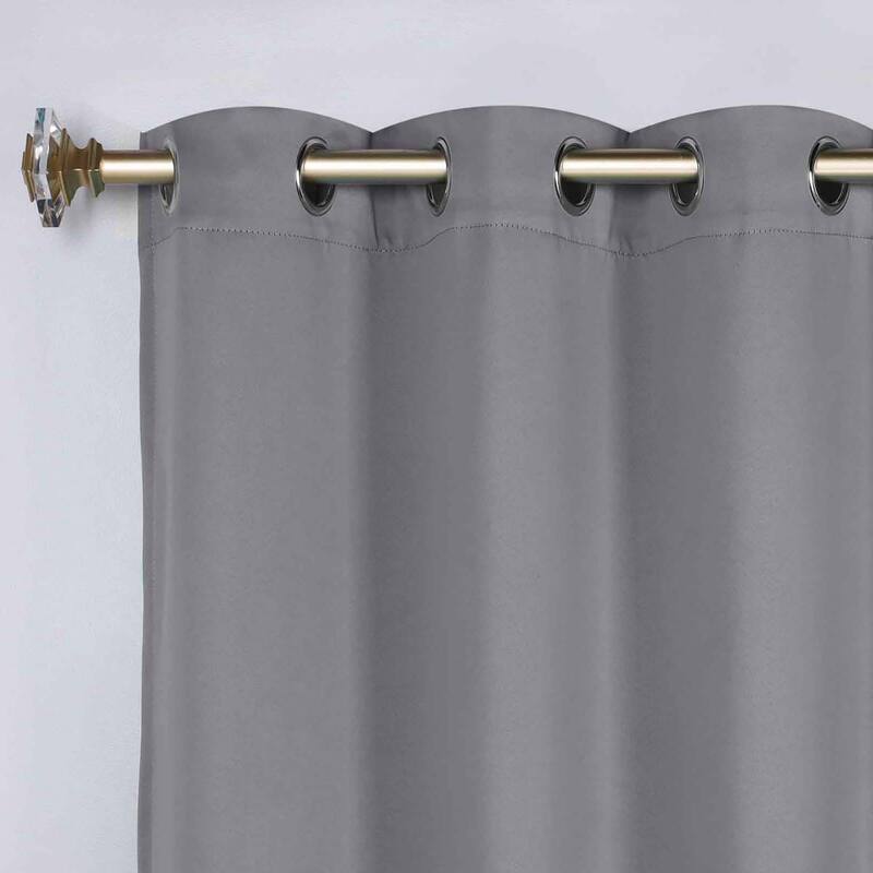 Superior Solid Machine Washable Room Darkening Blackout Curtains with Back Tabs, Set of 2