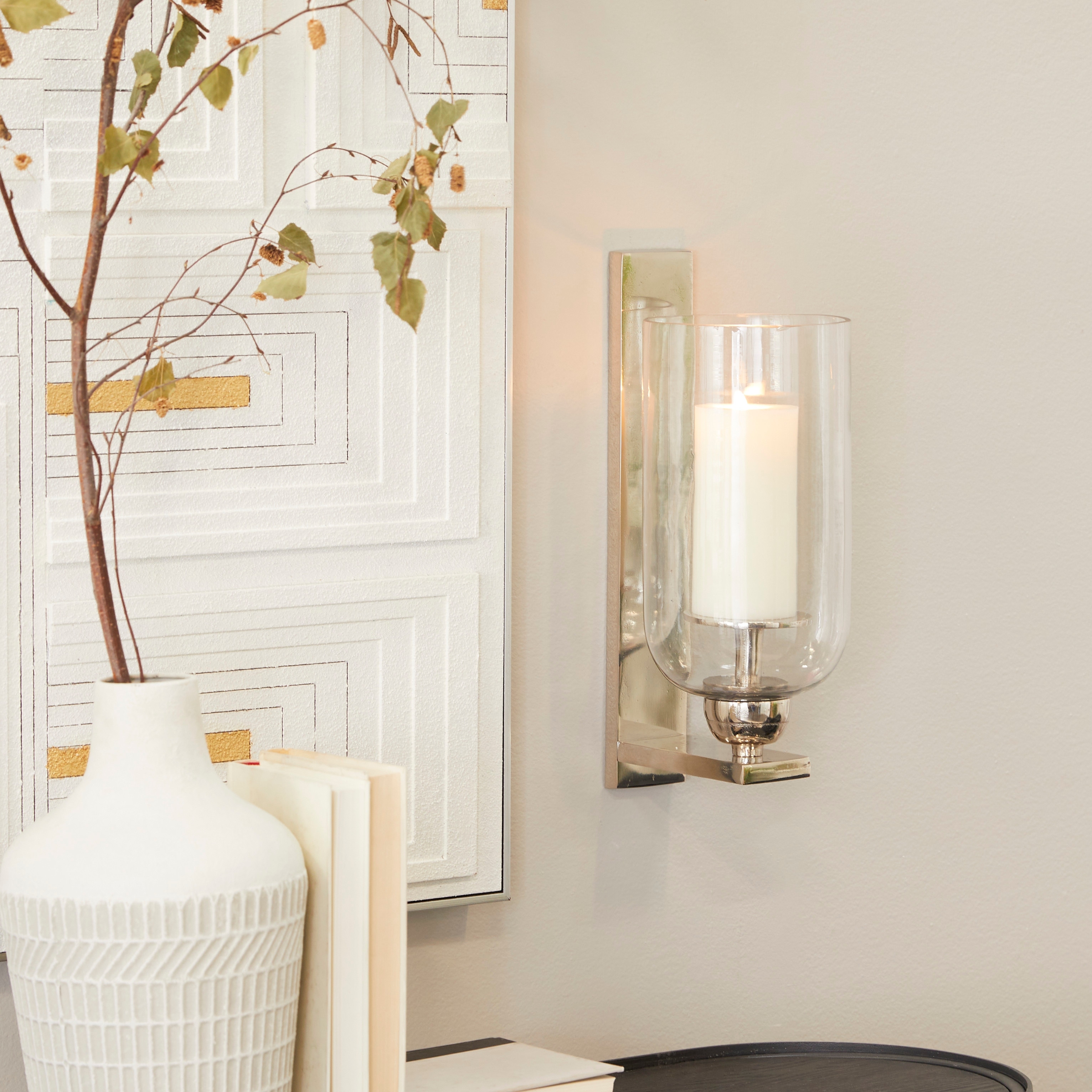Stylish Aluminum Metal Single Candle Wall Sconce Silver Black Gold On Sale Bed Bath Beyond 35477621