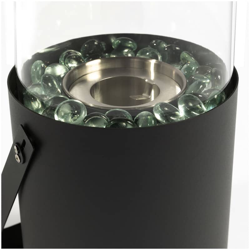 6.3 in. W x 6.3 in. D x 11.8 in. H Round Gel Burning Outdoor Portable Mini Fire Pit