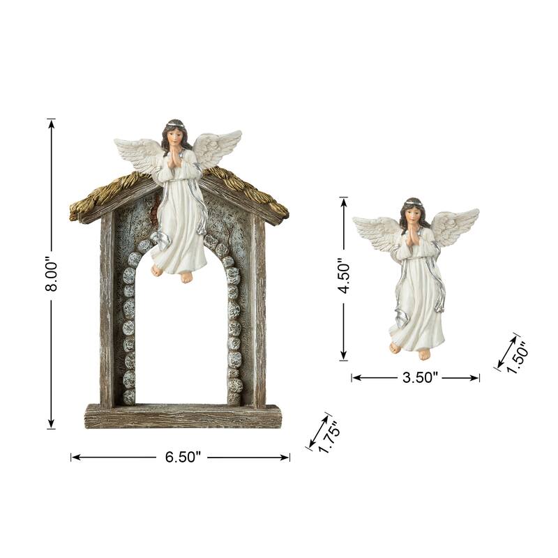 Glitzhome 11 Pcs Ivory Resin Nativity Figurine Set