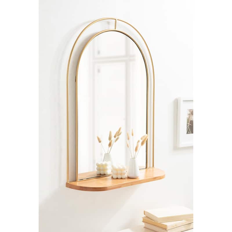 Kate and Laurel Reverie Framed Wall Mirror with Shelf - 23x30