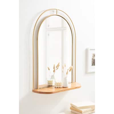 Kate and Laurel Reverie Framed Wall Mirror with Shelf - 23x30