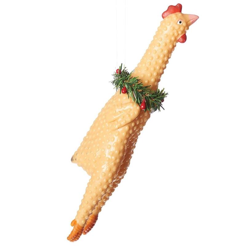 Classic Rubber Chicken Christmas Ornament - 8.25"