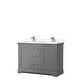 preview thumbnail 25 of 58, Avery 48 Inch Double Vanity, Cultured Marble Top Dark Gray, Chrome Trim, White Cultured Marble Top