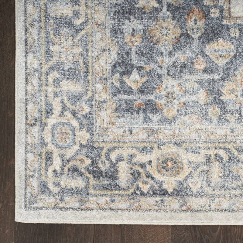 HomeRoots Floral Medallion Transitional Rectangle Area Rug