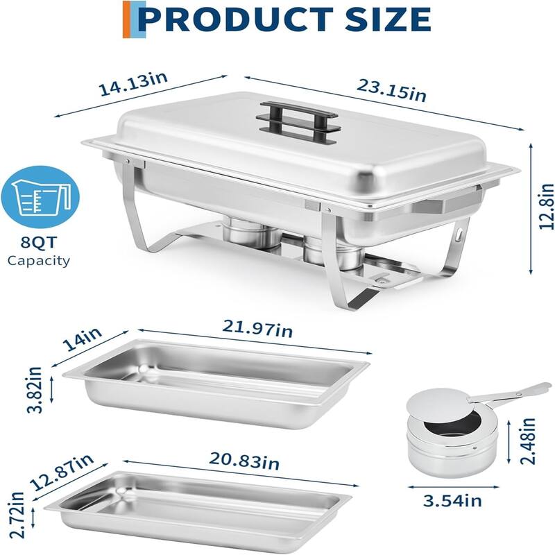 2-Pack Rectangular Chafing Dish - 2pcs