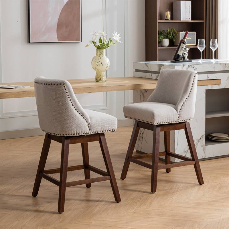 Counter Height Swivel Barstools Set of 2