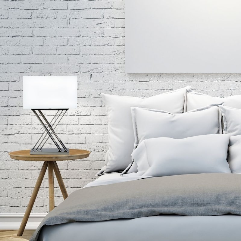 Finesse Decor X Shape Chrome Table Lamp