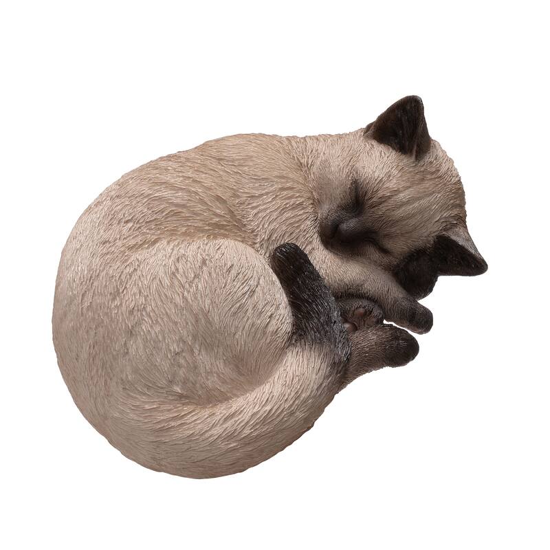 Sleeping Siamese Cat Statue