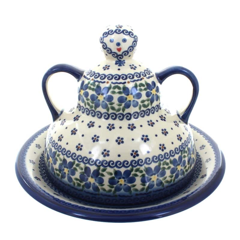 Blue Rose Polish Pottery 91 Vena Cheese Lady - Spring Blossom