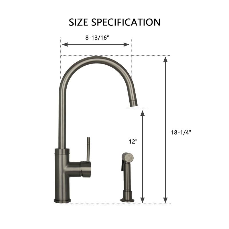 One-Handle Widespread Kitchen Faucet with Side Spray