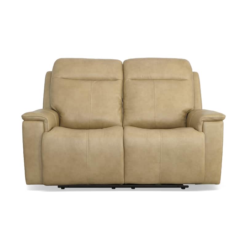 Odell Zero Gravity Top Grain Leather Power Reclining Loveseat with Power Headrests & Lumbar by Flexsteel - 64" x 42" x 41"