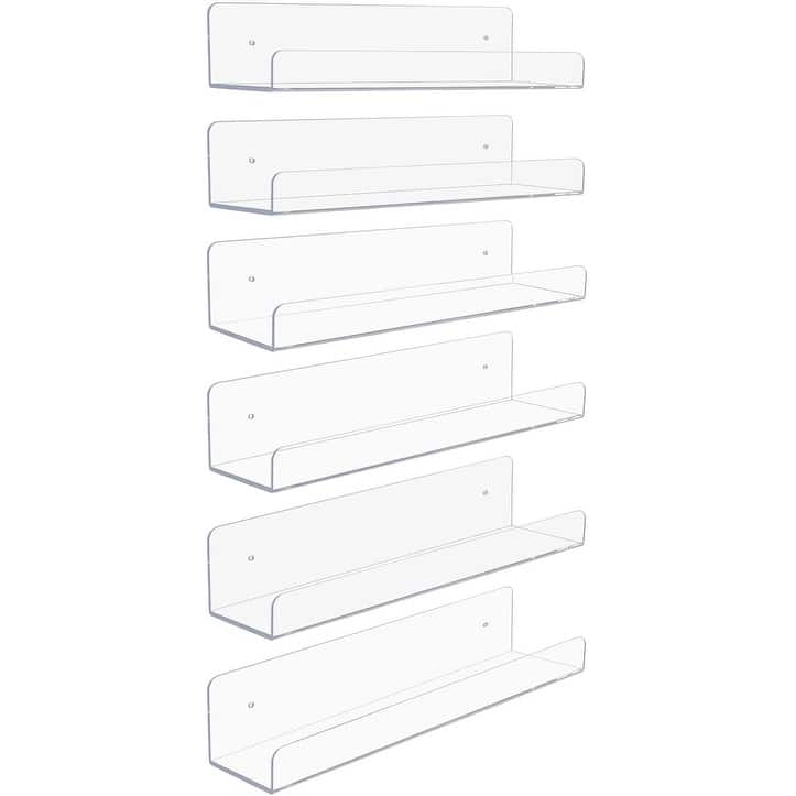Acrylic Wall Ledge Floating Shelf Rack Organizer Invisible Decor Style
