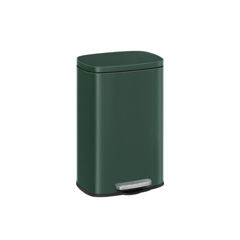 Stainless Steel Step Open Trash Can with Hinged Lid