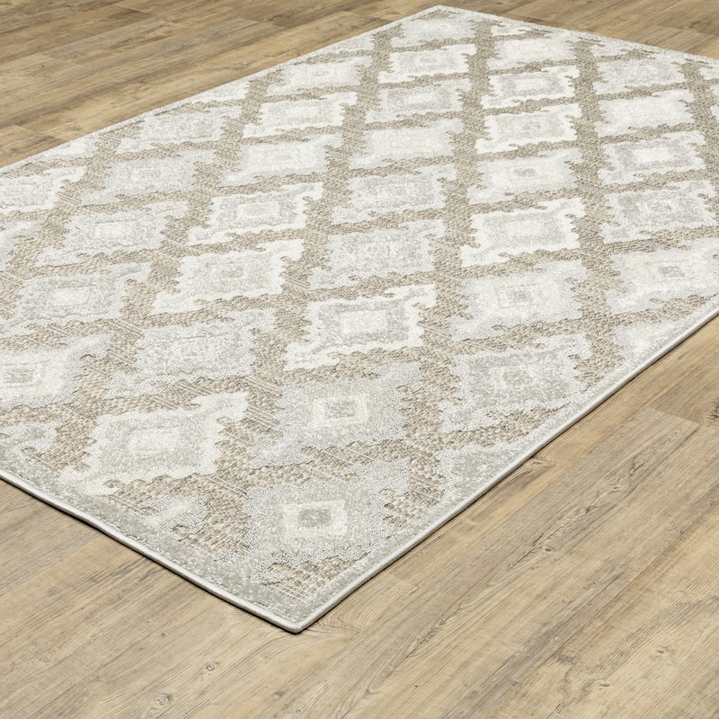Style Haven Thassos Global Medallions Beige/ Grey Mixed Pile Area Rug
