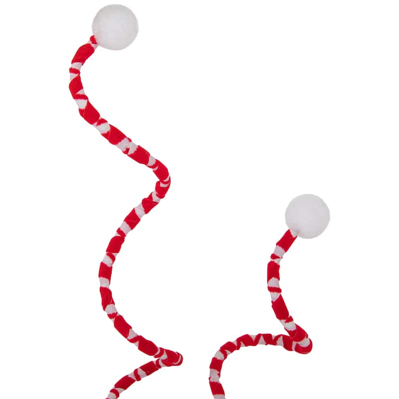 24" Red and White Striped Candy Cane Curls Christmas Spray