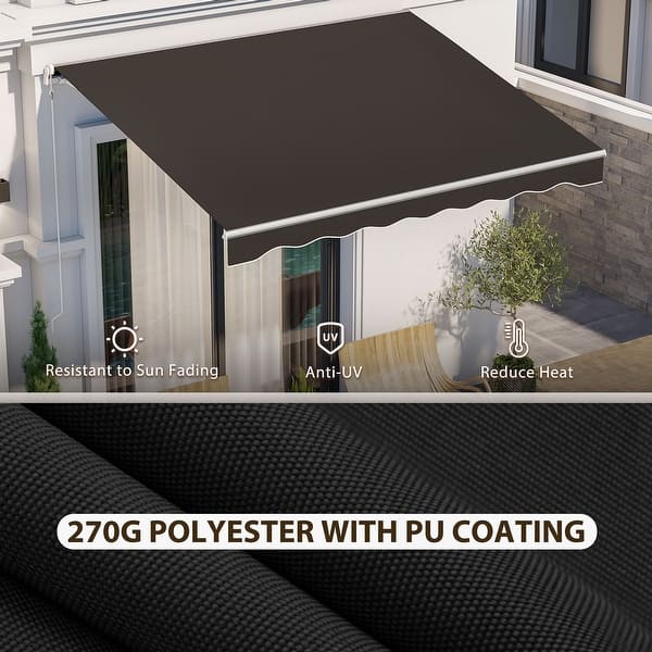 dimension image slide 2 of 4, Outsunny 10' x 8' Electric Awning, Retractable Awning, UV Protection Sun Shade Shelter with Remote Controller