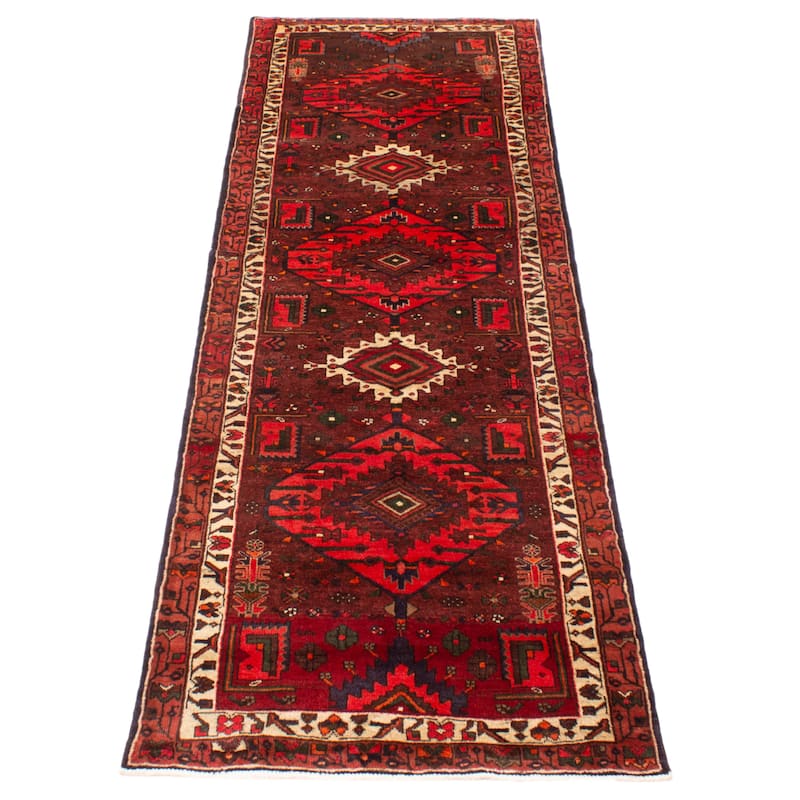ECARPETGALLERY Hand-knotted Anadol Red Wool Rug - 3'11 x 11'6