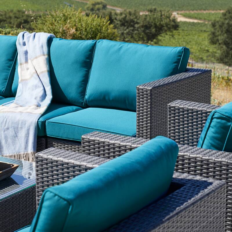 Corvus Trey 12-piece Sectional Wicker Patio Sofa Set