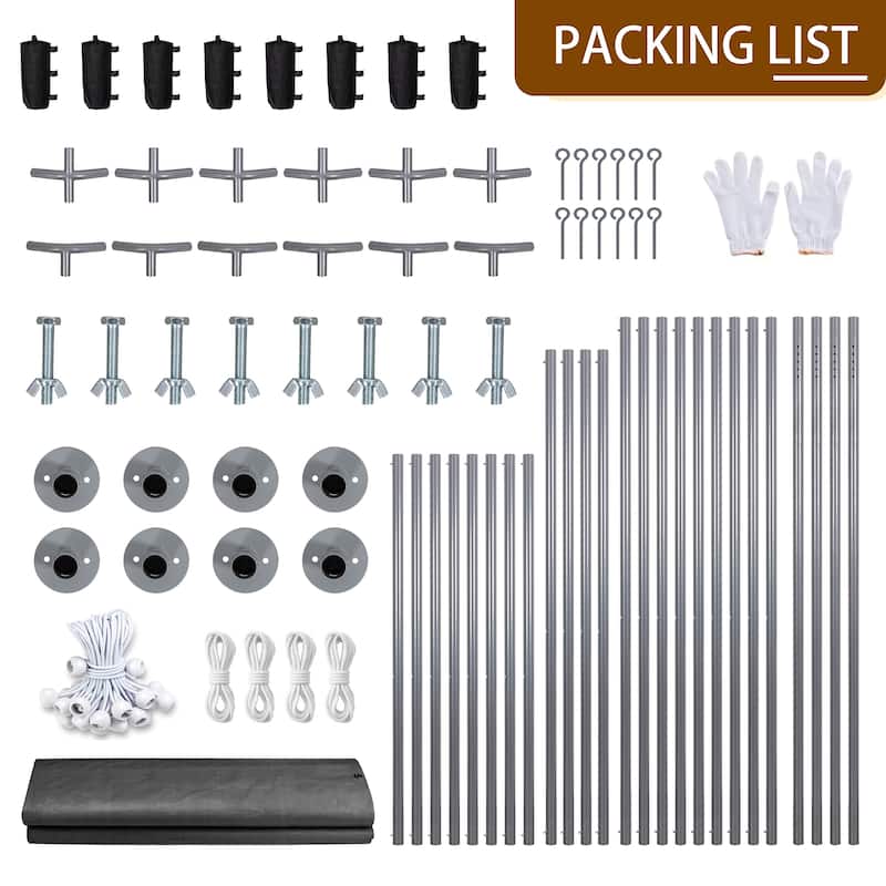 Futzca 12x20 ft Carport Canopy, Waterproof Outdoor Shelter with Sandbags