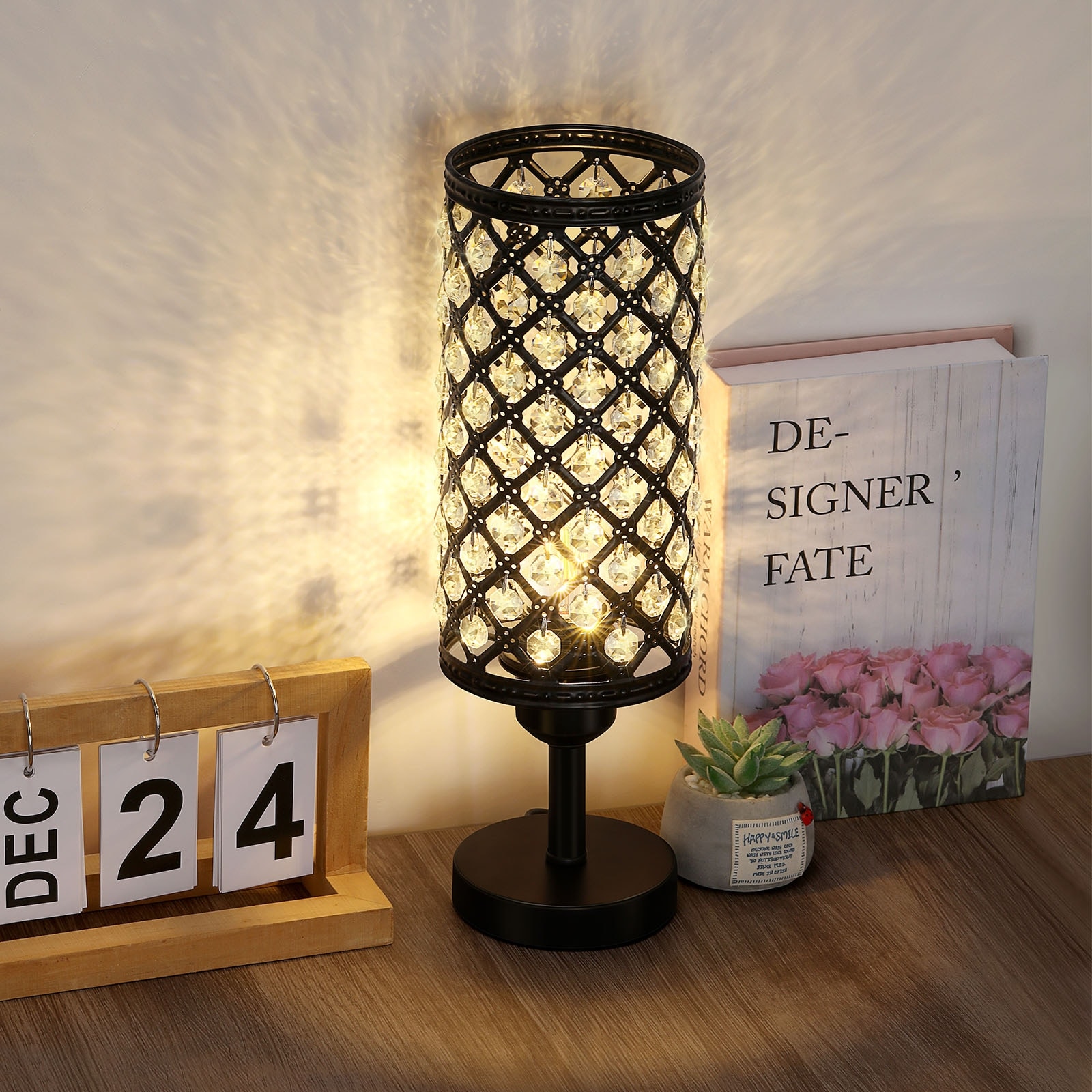 Crystal Vintage Gold Table Lamp with Clear Crystal Beads Metal Base On Sale Bed Bath Beyond 35448407