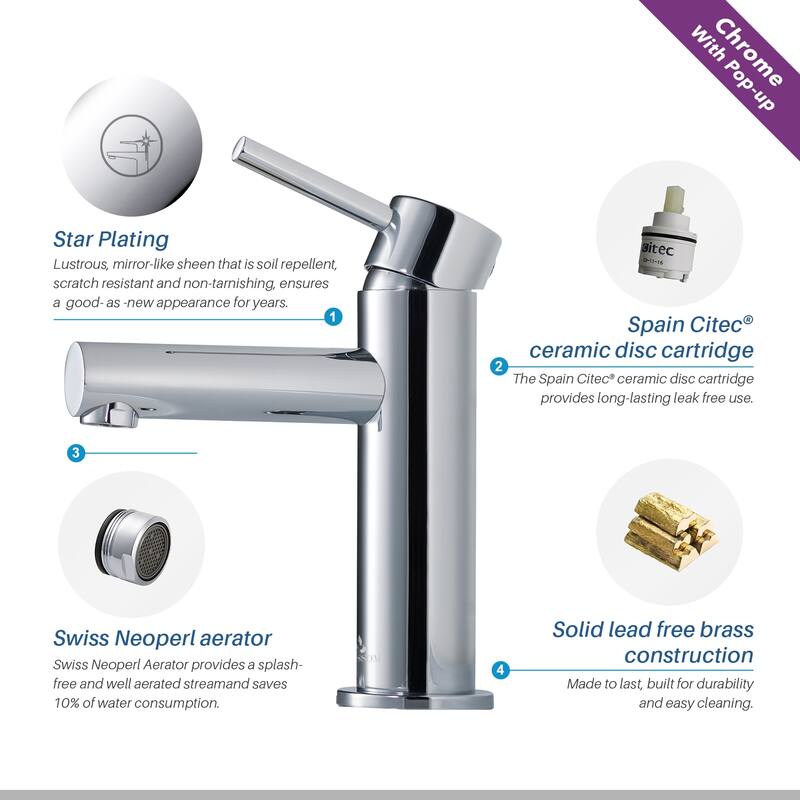 Solid Brass Leed Free Single Handle Bathroom Faucet