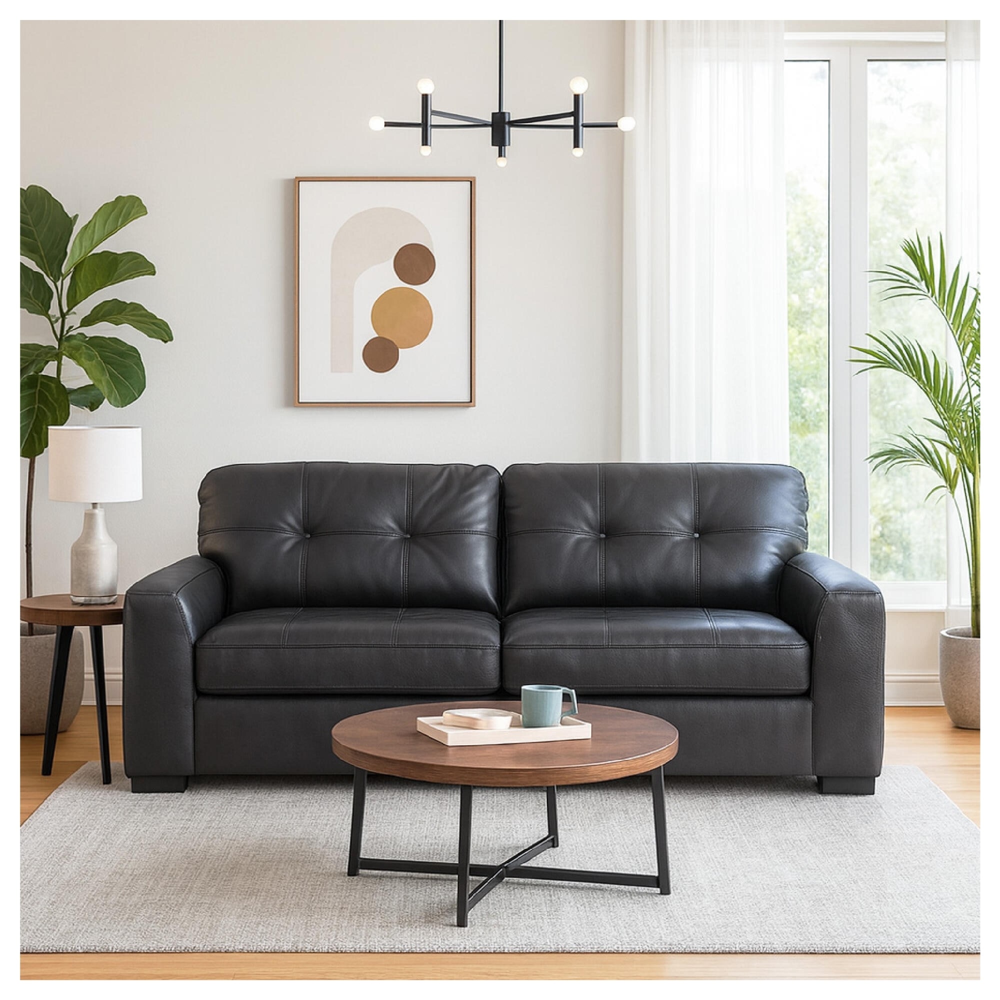 Signature Design by Ashley Brindley Pier Black 2-Piece Sectional Loveseat - 96"W x 39"D x 40"H