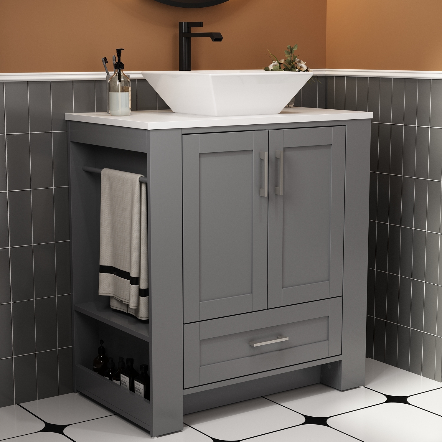 Bathroom vanity shop with bowl sink