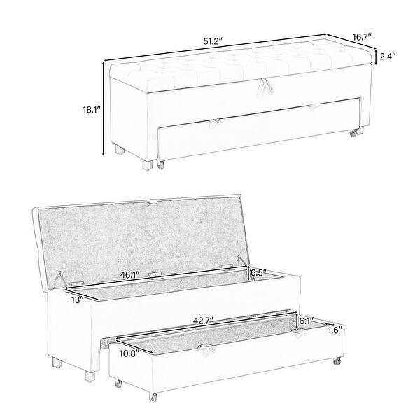 51.2.inch ButtonTufted Bench Bed Bath & Beyond 38999815