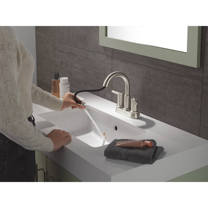 Delta 25749LF-PD Nicoli 1.2 GPM Centerset Bathroom Faucet with Pull