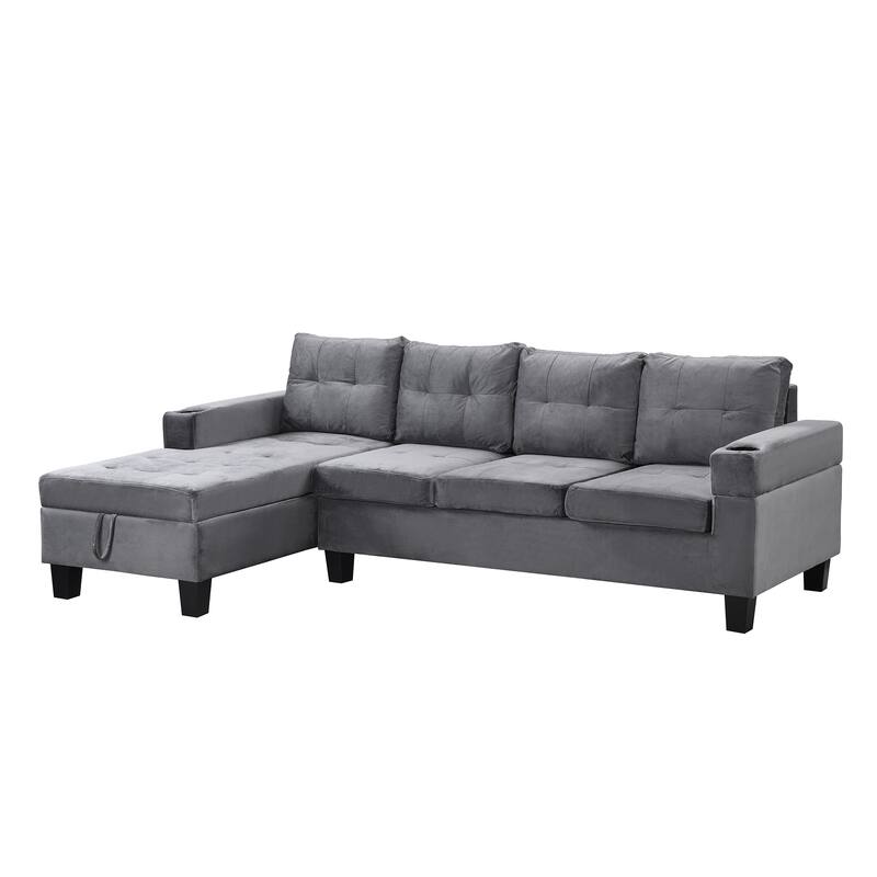 97.8" Modern 4-Seat Sectional Sofa Set