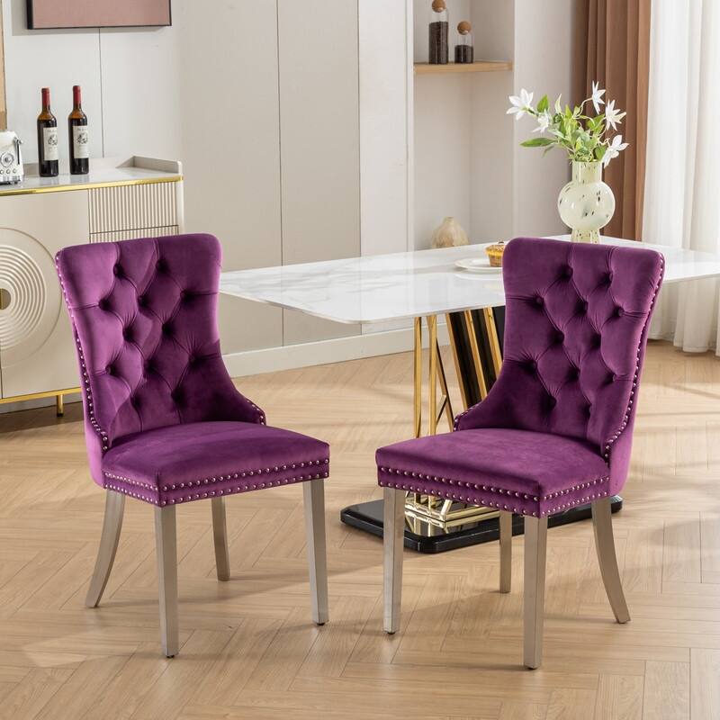 Contemporary Velvet Upholstered Dining Chair Set of 6