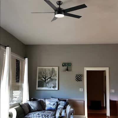 52"LED Integrated Ceiling Fan with Remote Control and Dimmable