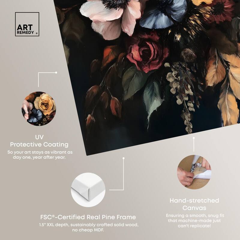 Velvet Night Bloom II Canvas by Art Remedy, Gallery Wrapped