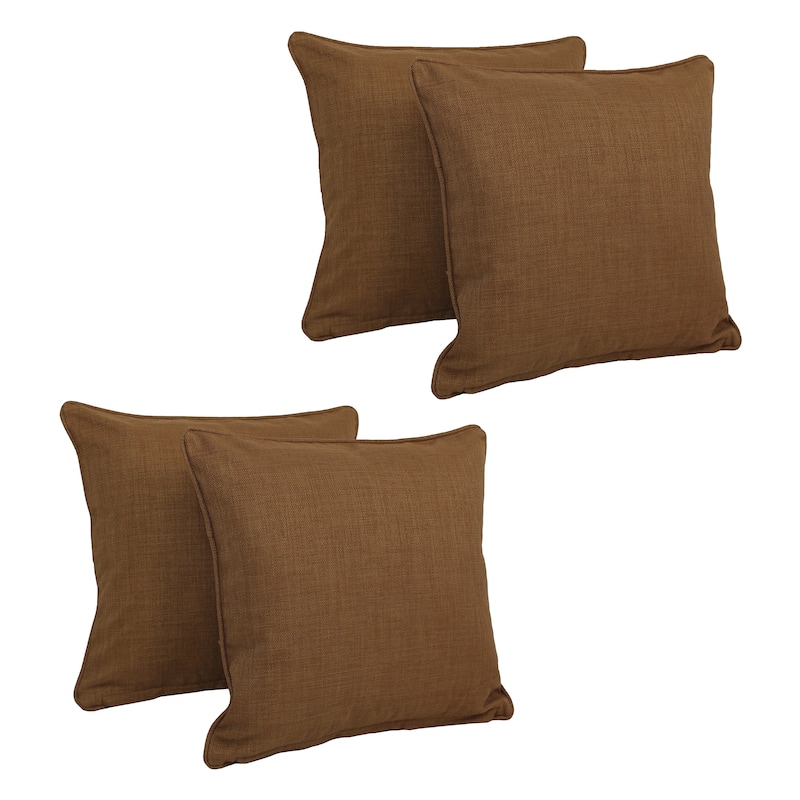 Blazing Needles 18-inch Accent Throw Pillows (Set of 4) - Mocha