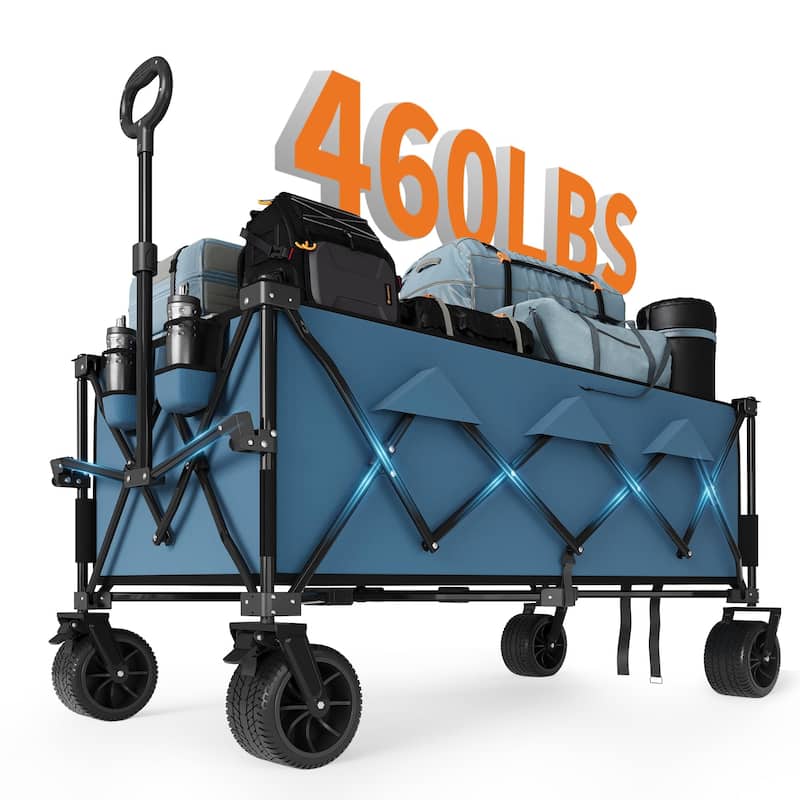 Foldable Heavy Duty Utility Wagon with All Terrain Wheels