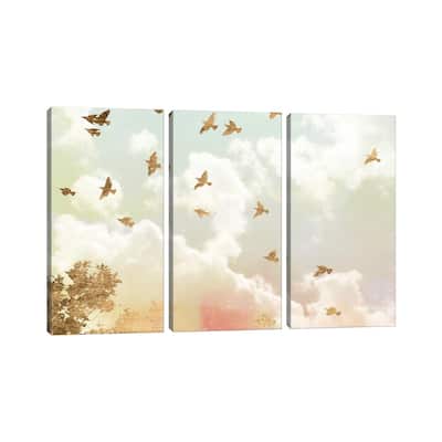 iCanvas "Golden Flight I" by Jennifer Goldberger 3-Piece Canvas Wall Art Set