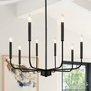 Starsky 8-Light Traditional Classic Candle-Style Chandelier Mid-Century Modern Farmhouse