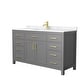 preview thumbnail 6 of 44, Beckett 60 Inch Single Vanity, Cultured Marble Top Dark Gray, Gold Trim, Carrara Cultured Marble Top