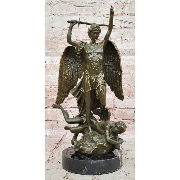 Saint Michael Slaying The Dragon Bronze Sculpture By Carpeaux - Bed ...