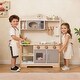 preview thumbnail 2 of 8, Gymax Wooden Play Kitchen for Kids Cooking Toy Playset w/ Microwave
