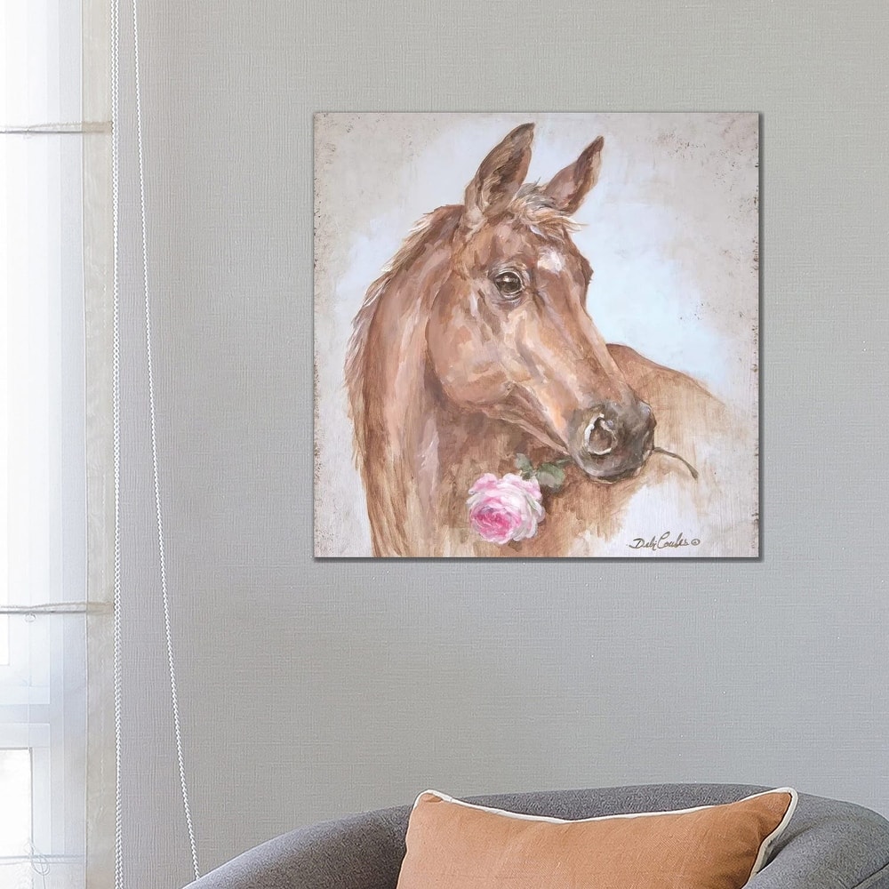 iCanvas "Horse With Rose" by Debi Coules Canvas Print