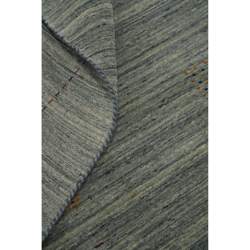 Hand Knotted Oriental 100% Wool Carpet Tribal Animal Pictorial Green Gabbeh Area Rug - 8' 11'' X 5' 11''