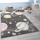 preview thumbnail 5 of 10, Kids Rug Space with Planets and Stars in Pastel Colors