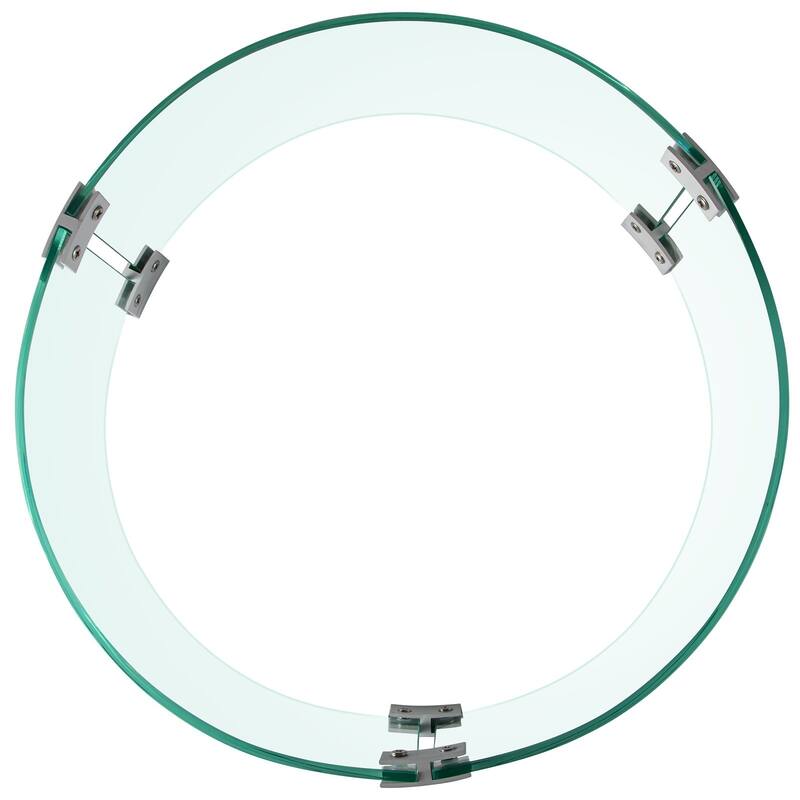 Tempered Glass Flame Guard for Fire Pit Round Wind Shield Outdoor Use
