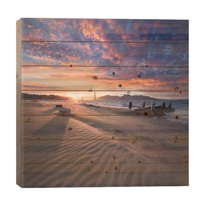Composed Print On Wood by Dave Gordon - Multi-Color